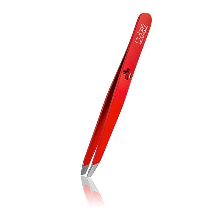 Ruby's Tweezers Slant Classic Swiss Cross Red 1K106C, Swiss Premium Tweezers