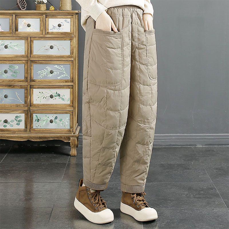 Peso Pantaloni Caldi Piumino Inverno Capispalla Pantaloni da Lavoro Antivento Pantaloni Harem Donna