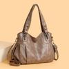 Large Capacity Black Brown Shoulder Bags For Women Large Shopper Bag Solid Color Soft Leather Crossbody Handbag Lady Travel Tote Bag