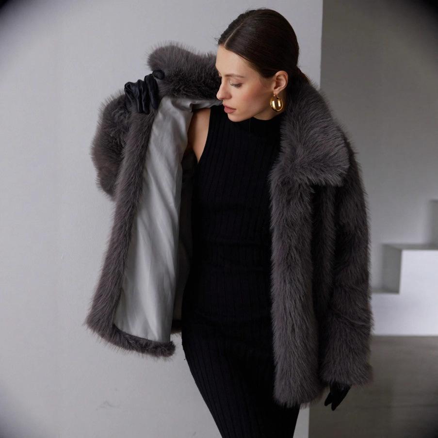 Autumn and winter new artificial fur coat