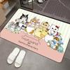 2pcs Cartoon Cat Diatom Mud Floor Mat Bathroom Water Absorption Quick Drying Easy Cleaning Foot Pad Non-slip Mat