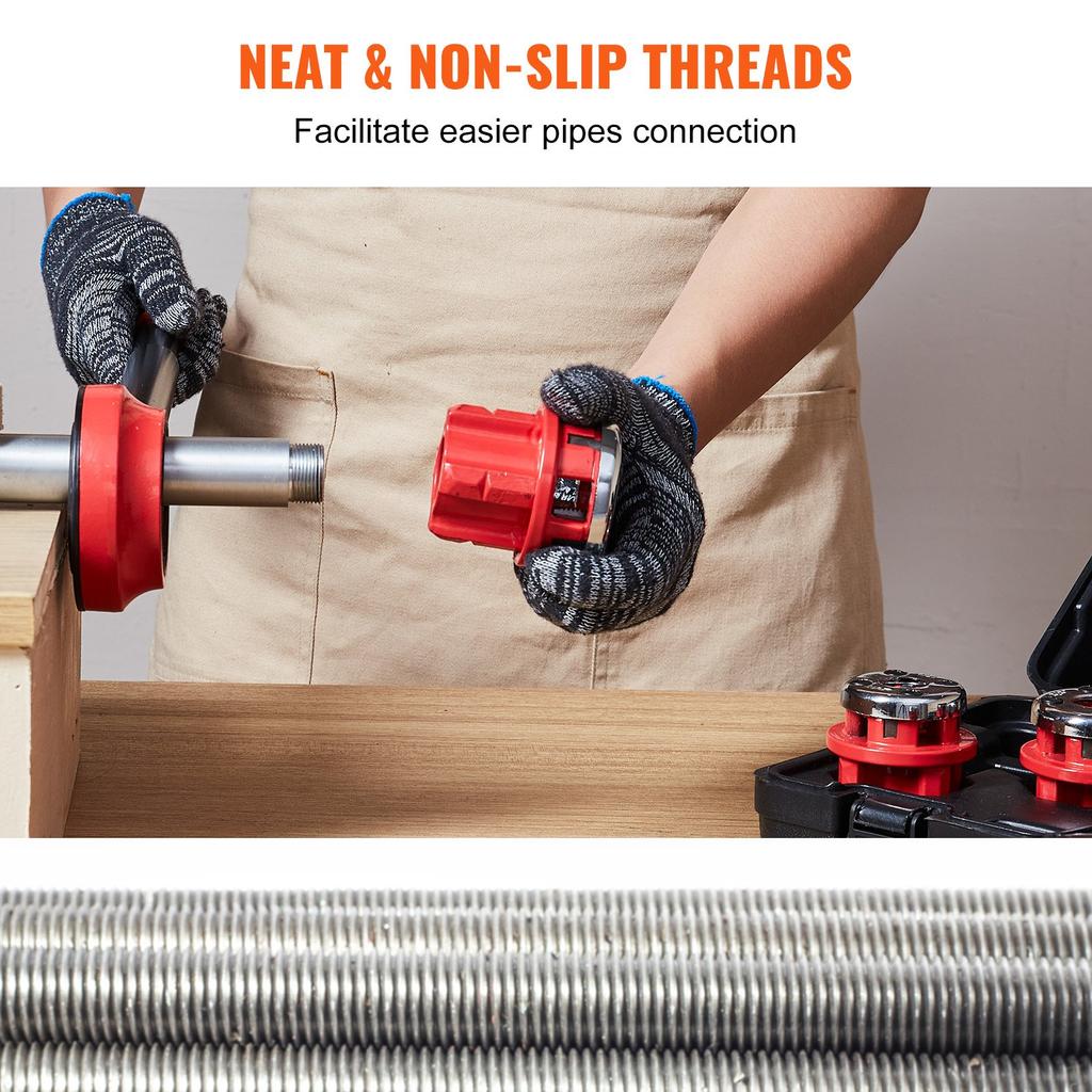 VEVOR Ratchet Pipe Threader Kit, 1/2" NPT, 3/4" NPT, 1" NPT Manual Ratcheting Pipe Threader