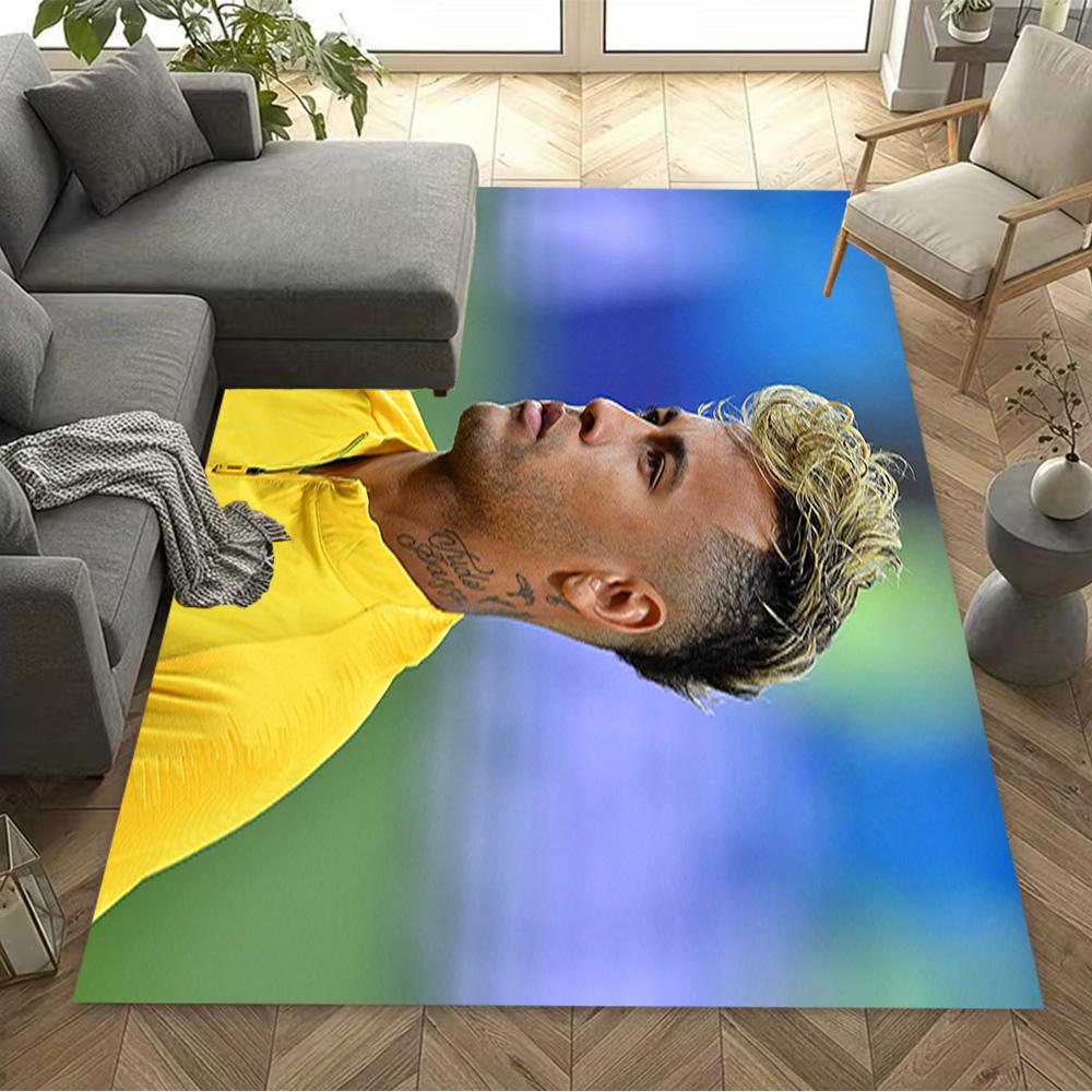 Brazilian Footballer Hairstyle Floor Rug Office Rug Perfect for Game Room Dormitory Bedrooms Study Room Anti-slip Rug Anime Office Decor