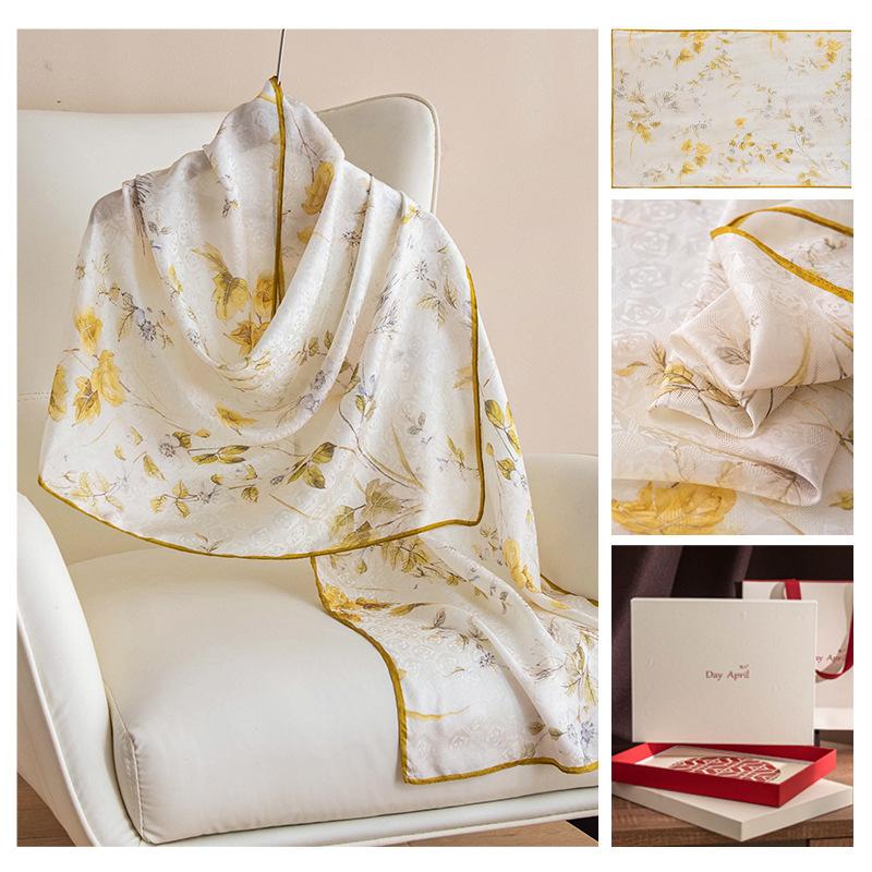 

New Mother s Day Gift Mulberry Silk Silk Scarf High-end Ladies Scarf for Elderly Mother s Shawl 55*170cm
