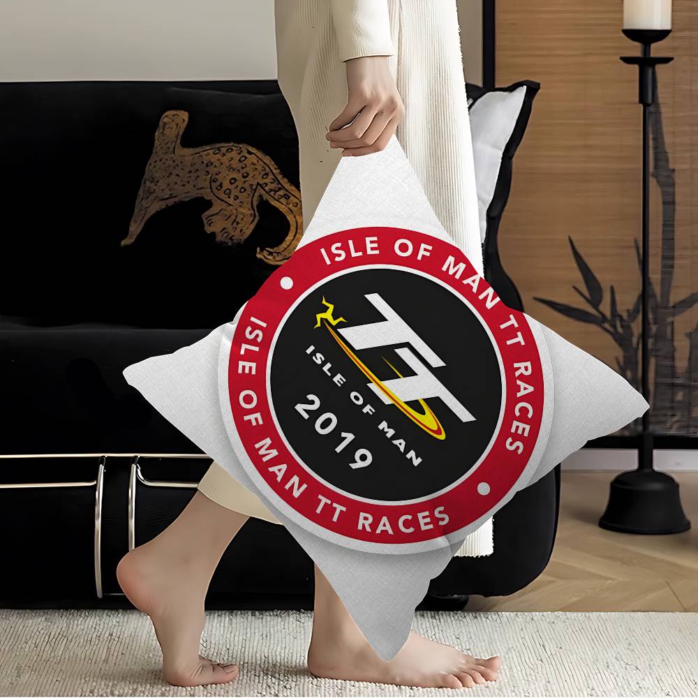 Motorcycle IIsle Of Man TT Cushion Cover Pillow Cover Decor Pillowcase Printed Cushion Case for Couch