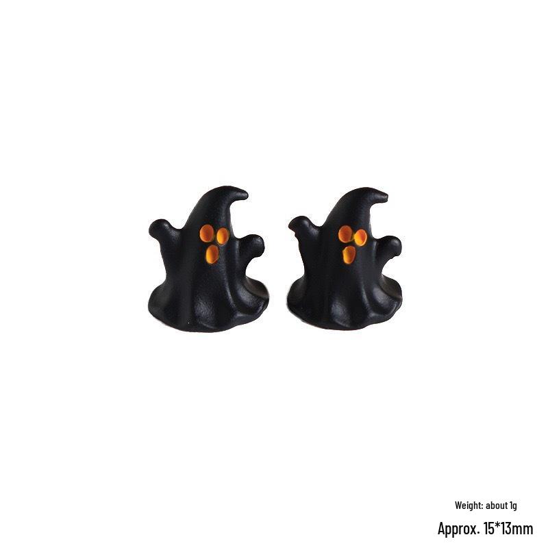 Halloween Resin Ghost & Pumpkin DIY Ornaments: Black Cat, Stickers, Hair & Phone Accessories