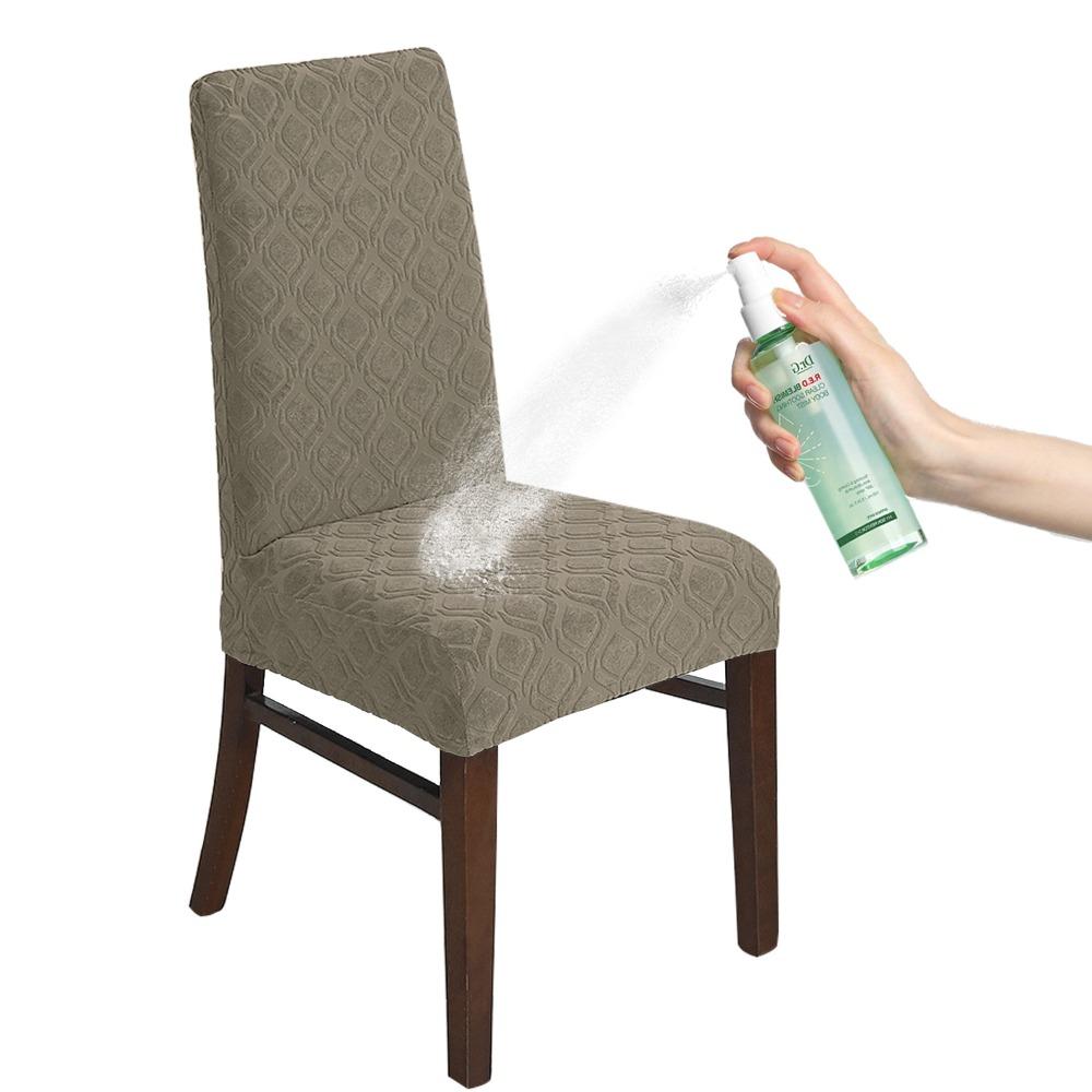 

Waterproof Jacquard Chair Seat Covers for Home Hotel Dining Chairs Dustproof Leisure Furniture Protector 1pc сіро-коричневий