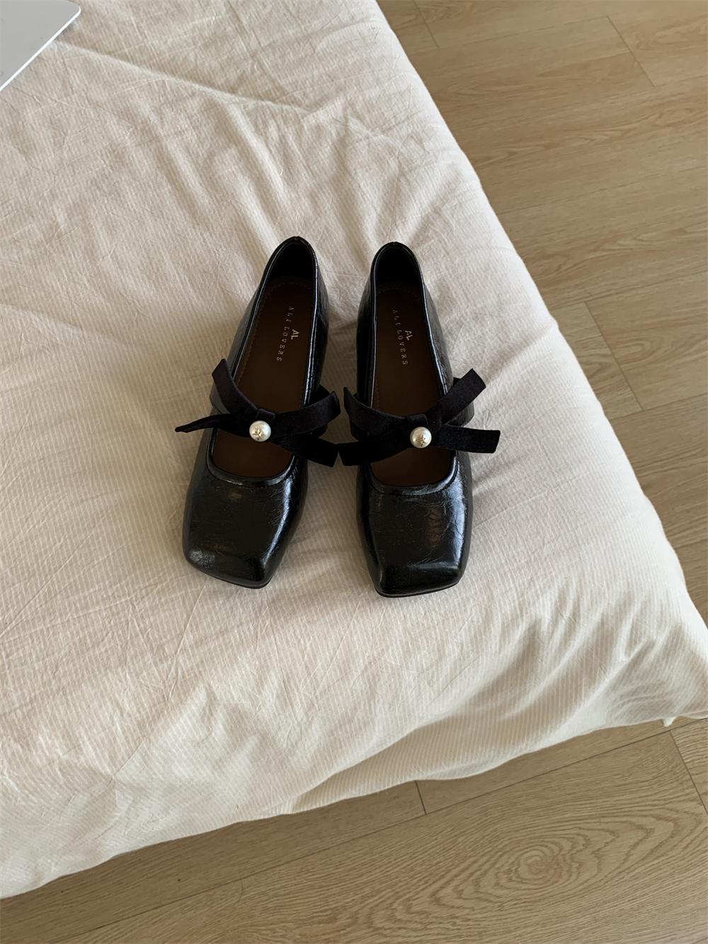 

Lan Cabinet, inner increase Mary Jane shoes for women s spring 2025 new evening breeze gentle temperament square head shallow mouth single shoes 35 чёрный