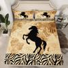 Zebra Print Bedding Set, Striped Zebra Animal Print Decorative Quilted 3 Piece Comforter Cover With 2 Pillow Shams, King Size