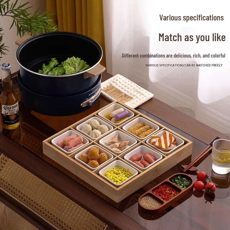 Mingchuxing Bamboo Wood Divided Serving Tray