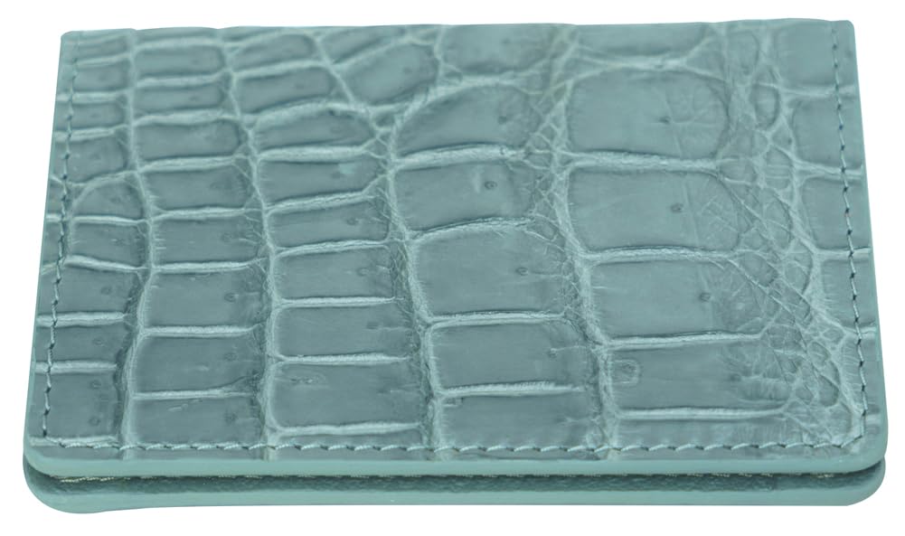 

Business Card Card Holder Crocodile Genuine Compact Slim Unisex Increases Money Luck [JINCAT] (Gray)