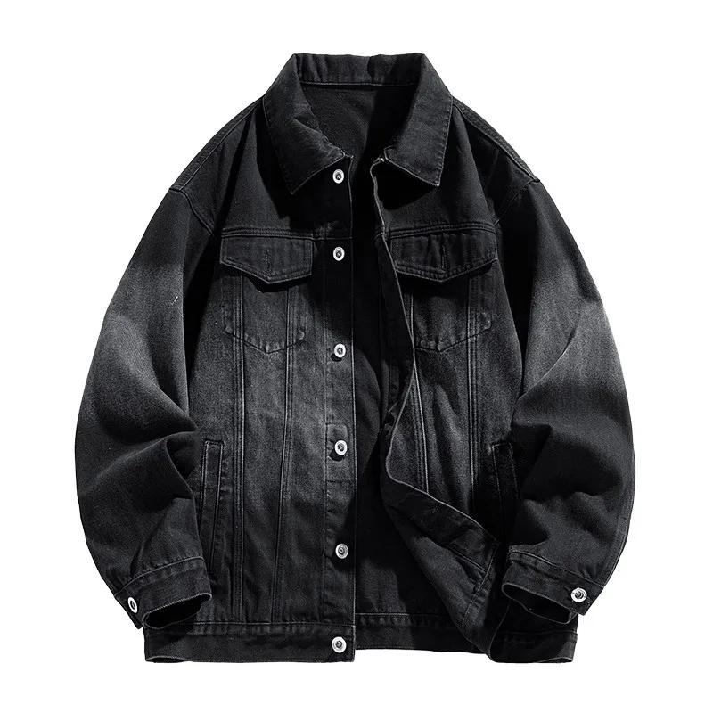 Spring Autumn Men's Denim Jacket Vintage Loose Turn Down Collar Jean Outwear Coat Men Fashion Couple Streetwear Denim Jacket