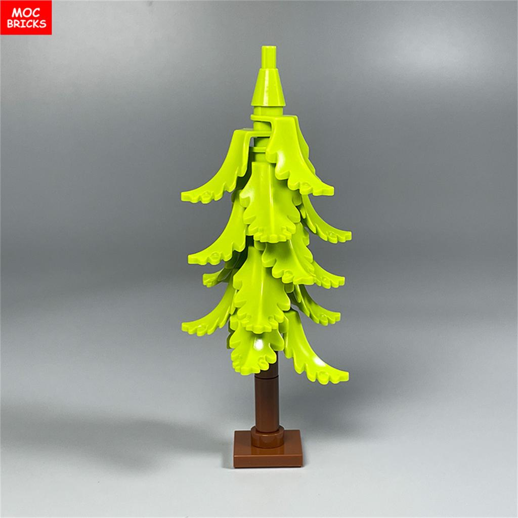 MOC Bricks Plant Winter Tree Model Forest Bush Pine Building Block City Street House Cottage Scene Decoration Kid Toy Gift