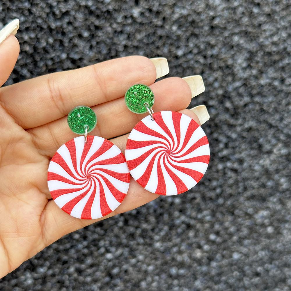 Colorful Lollipop Resin Earrings - Festive Christmas Candy Style for Women