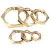 10Pcs Brass Hex Lock Nuts BSP 1/8" 1/4" 3/8" 1/2" 3/4" 1" Hexagonal Shank Cap Flange Nut Female Thread Water Tank Joint
