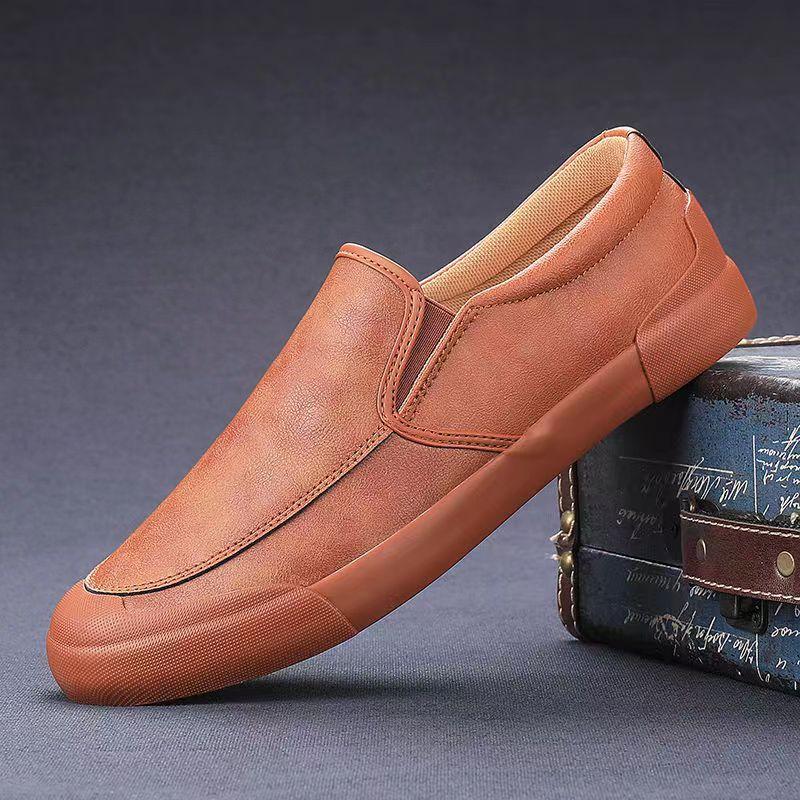 Herrenschuhe Einpedal-Loafer Freizeitschuhe Britische Business-Lederschuhe Vielseitiger Trend Weichbesohlte Fahrschuhe