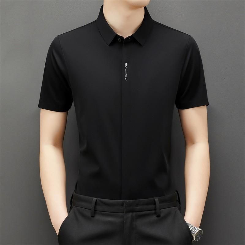 Summer Clothing Summer Casual Men's Short-sleeved Ice Silk Shirt for Young and Middle-aged People Casual Stylish Slim Shirt