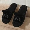 Cute cartoon home thickened warm plush soft bottom open cat cotton slippers couple