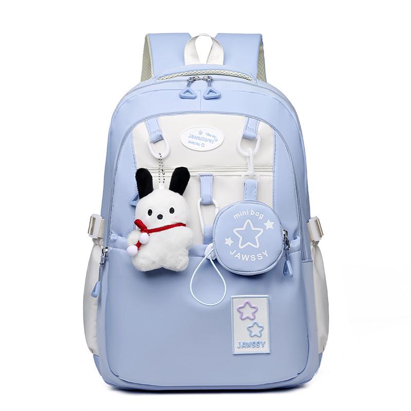 New middle and high school cartoon backpack, female primary and secondary school student schoolbag, large-capacity versatile outdoor travel backpack