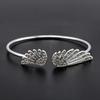 Women's Fashion Silver Color Rhinestone Angel Wings Bangle Cuff Bracelet Jewelry