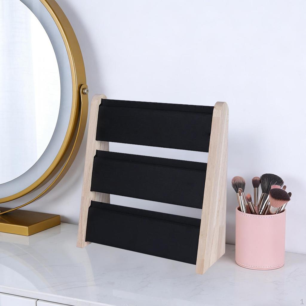 3 Tier Necklace Display Stand Chains Holder Wood Freestanding Jewelry Organizer Rack for