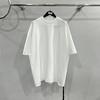2023 Summer Dark Solid Ribbon Decor Loose Knit Five-Point Half Sleeve Cuffed T-Shirt