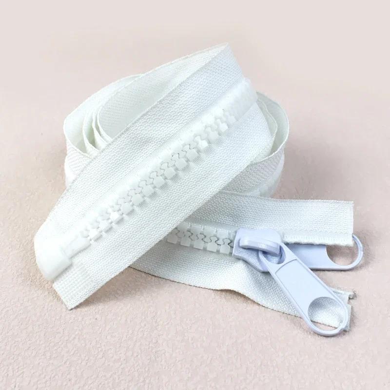 1-5Meters Meetee 10# Open-end Resin Zippers Double Side Slider Zipper for Tent Bag Jacket Luggage DIY Sewing Material Accessory