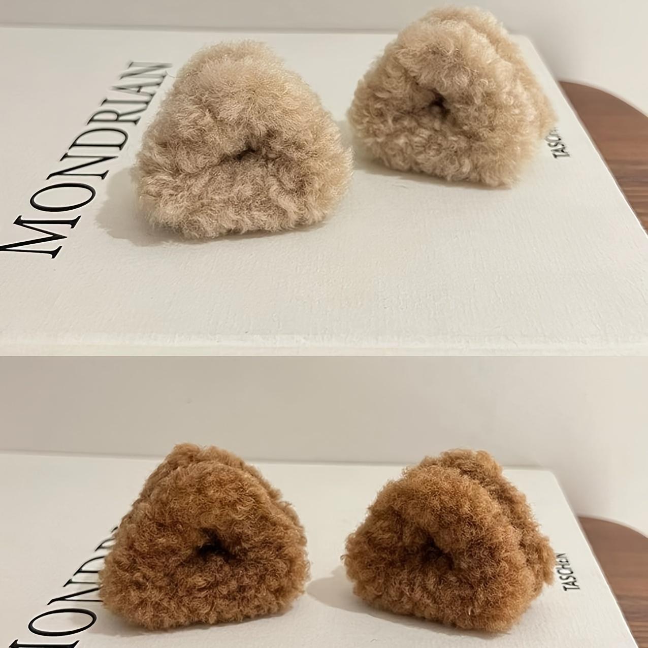 

Милый плюшевый мишка, набор из 4 заколок для волос - мягкие, уютные осенне-зимние аксессуары для женщин и девочек, простые в использовании