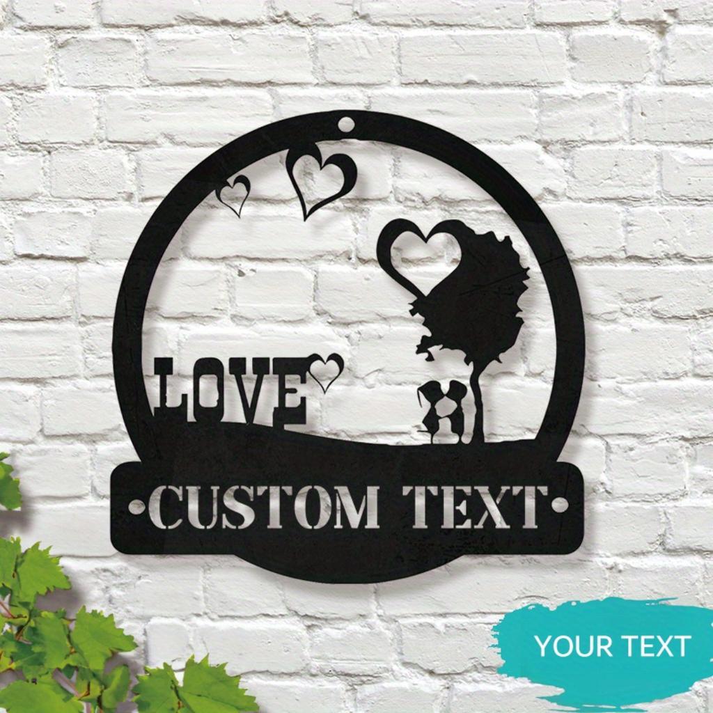 Personalized Love Metal Sign Custom Wall Art for Wedding Valentine Home Decor