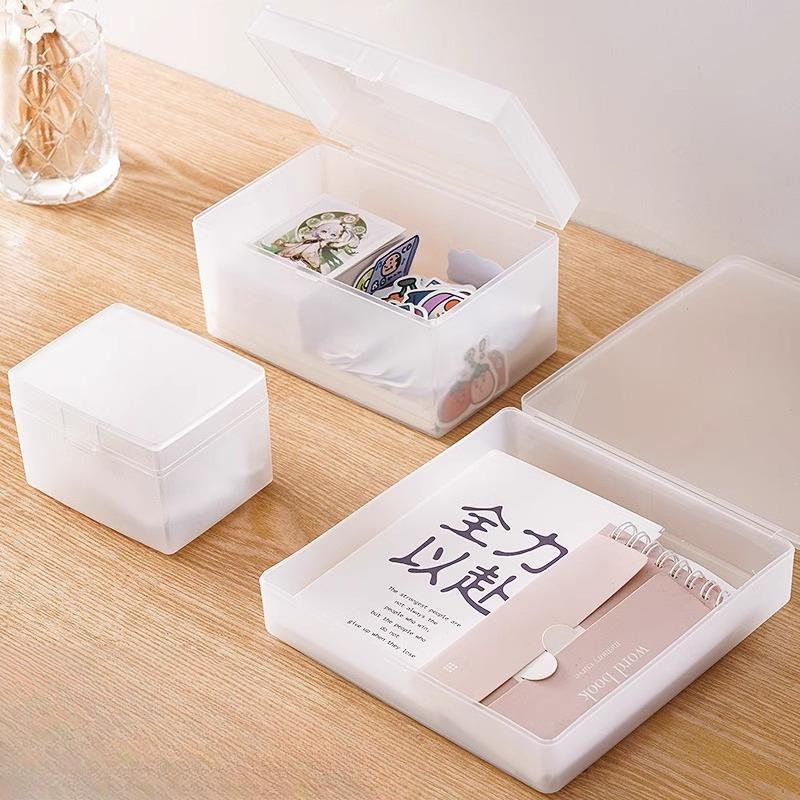 Card Storage Box Transparent Desktop Small Items Sundries With Lid Storage Box Card Drawer Storage Box Organizing Box