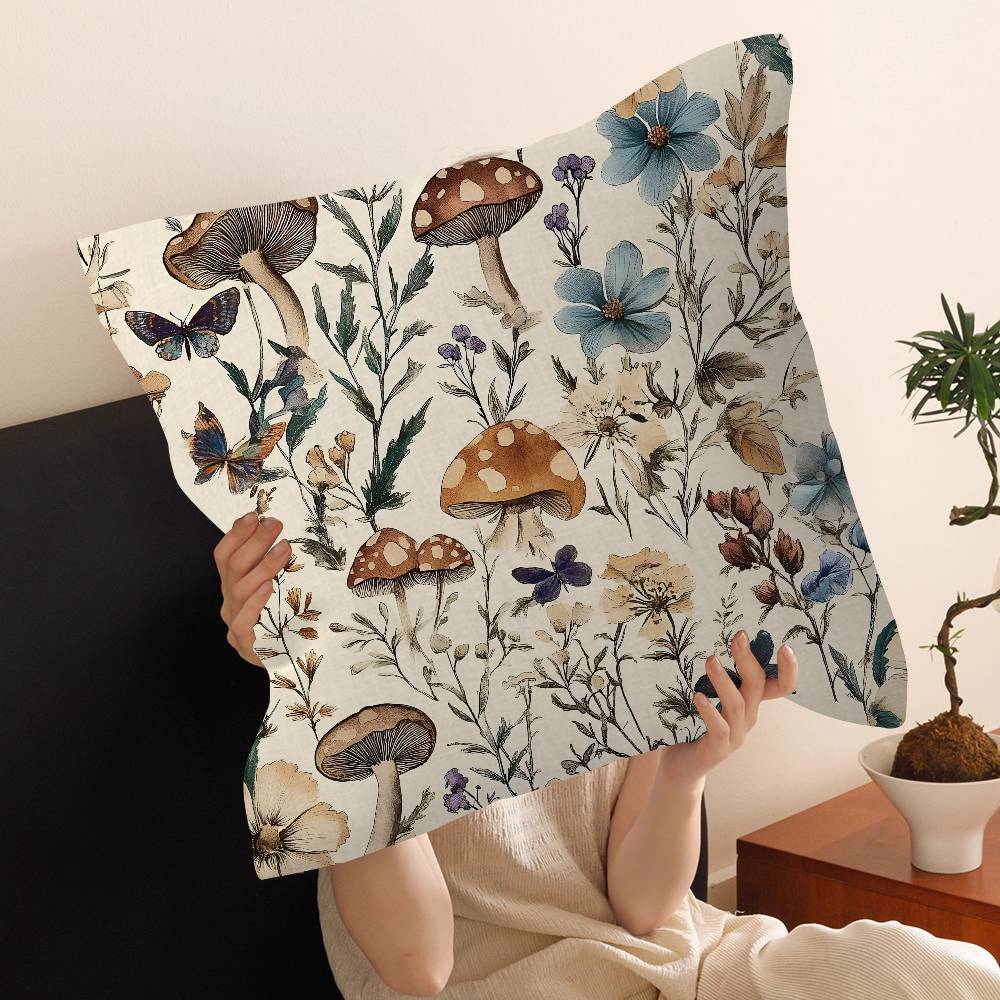 Hot Selling Squirrel Mushroom Cushion Cover Decorative Pillow Sofa Home Decor Case Pillow Cases