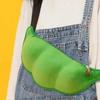 Japanese Kawaii Plush Pea Pod Bag: Large Capacity Single Shoulder & Waist Bag for Women