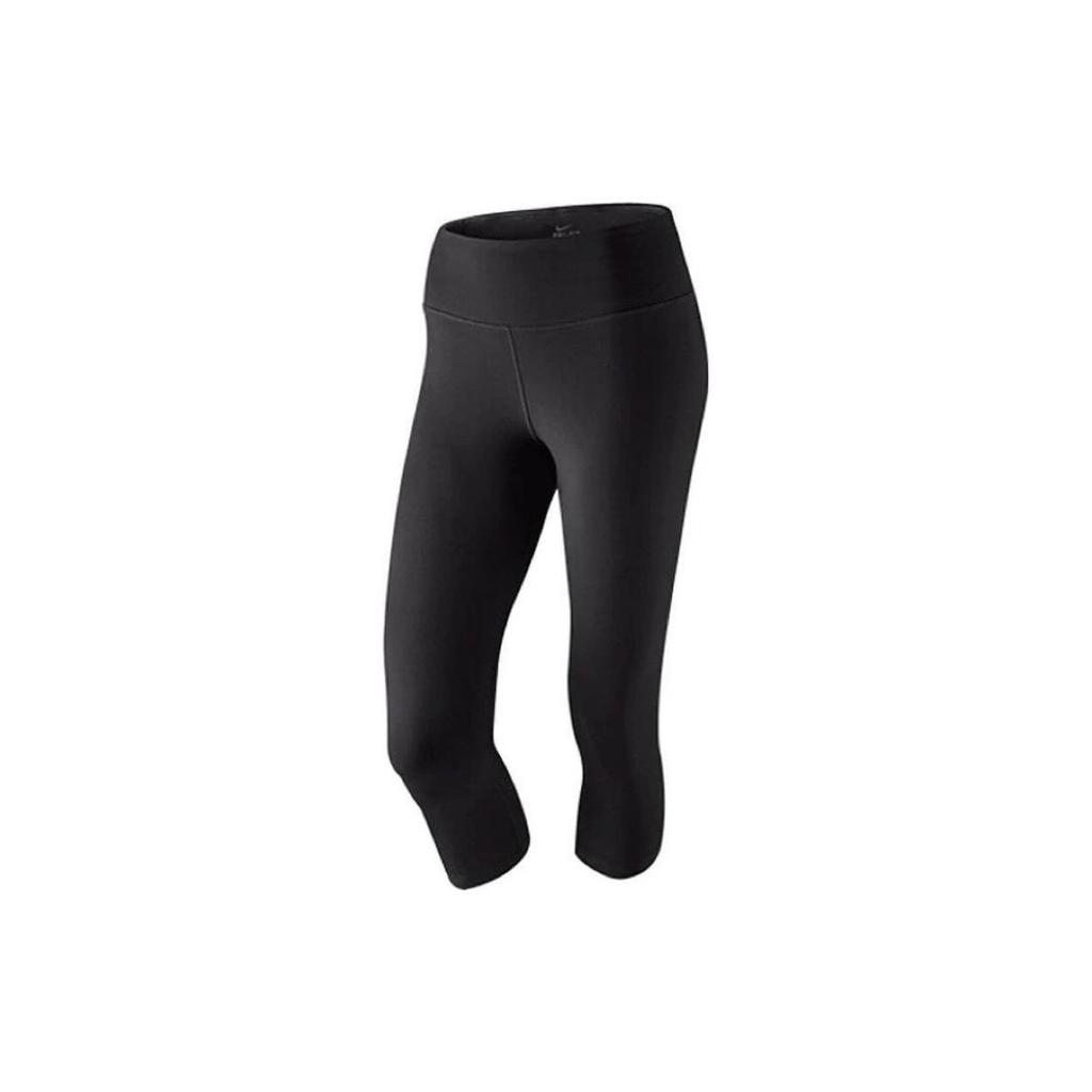Nike Solid Color Knitted Slim Fit Three-Quarter Fitness Pants Women bottoms Black BQ3558-010