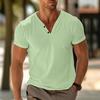 Men's Solid Color V-neck Breathable Sweat Casual Sports Lightweight Short-sleeved T-shirt