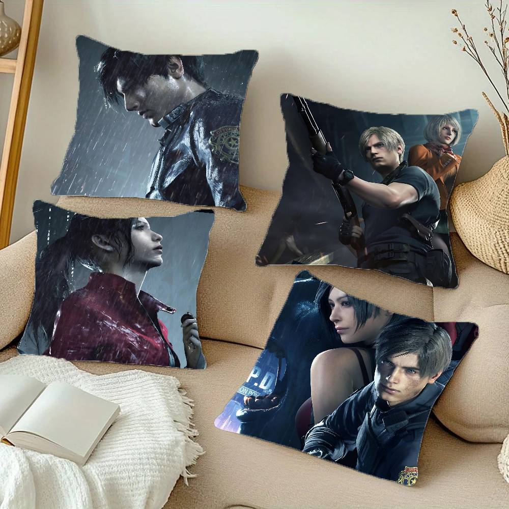 Game R-Resident Leon Kennedy Evil Pillow Case Square Pillow Bedroom Sofa Leisure Comfort Cushion Car Living Room Home Decoration