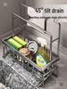 Slope Kitchen Sink Rack: No-Punch Rag & Soap Holder with Draining Function