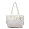 Korean Style Bow Tote Bag Large Capacity Nylon Handbag Cotton Padded Shoulder Bag  Girls