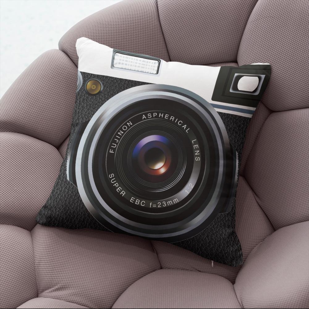 Classic Music Tape Cute Kawaii Camera Pillowcase Decoration Sofa Bedroom Cushion  Home Decor Music Party