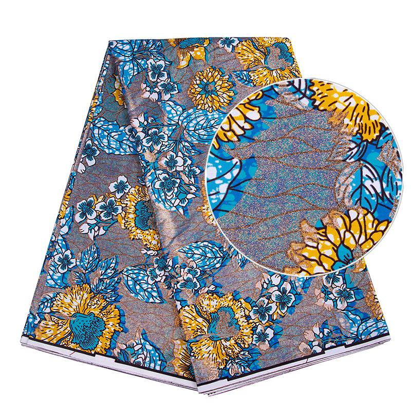 3 ярда Мягкая Блестящая Золотая Восковая Ткань Хлопок Анкара Восковая Ткань Батик Печатная Высококачественная Нигерия Африканская Восковая Ткань 3yard