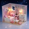DIY Wooden Dollhouse with LED and Dustproof Handmade Miniature Model Kit for Decorative Gift Cover, Beginners, (Sunshine Princess)