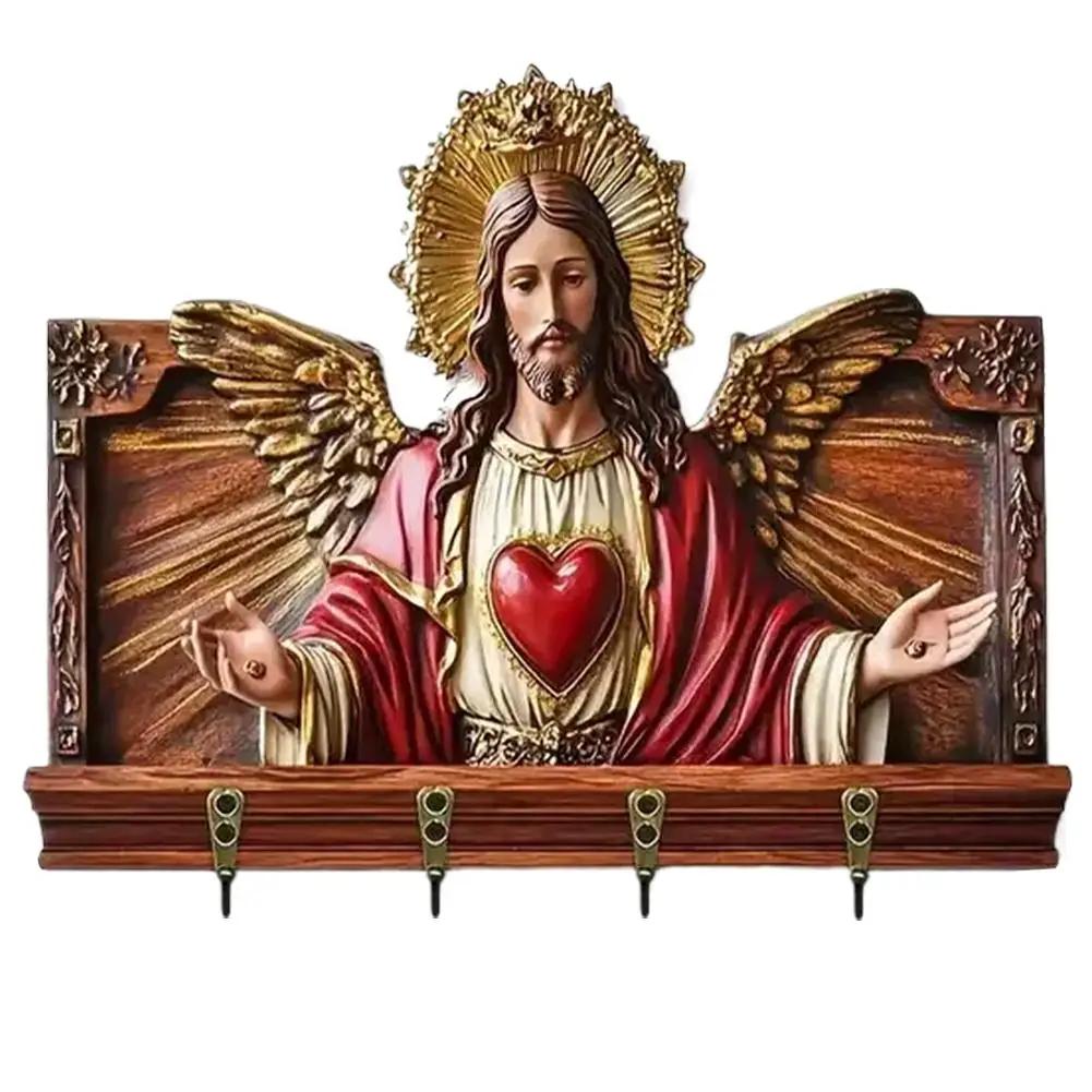 1pcs Scene Of Jesus The Last Supper 2D Flat Wooden Wall Wooden Pendant Decorat Home Ornaments Figurine Creative Christian D E7W7