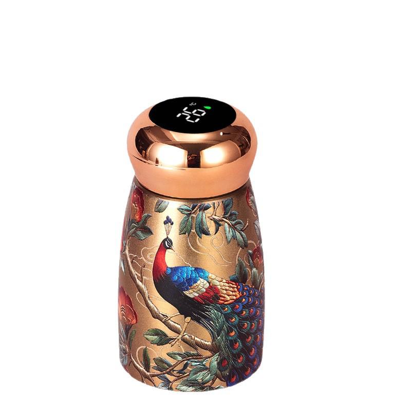 Smart Stainless Steel Insulated Cup with Temperature Display - Portable and Stylish Mushroom Design