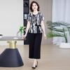 2025 Mother's Day Summer Fashion Set: Stylish Short-Sleeve Two-Piece for Middle-Aged & Elderly Women
