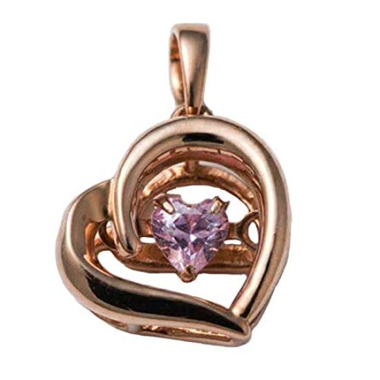 [Dancing Stone] Heart Stone Silver Top Only SETS-8701 Pink Gold