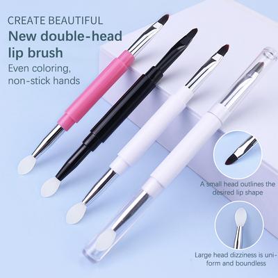 2 Head Multi-Use Silicone Lip Brush Beauty Lipstick Lipgloss Applicator Makeup Organizer Tool Cosmetic Spatula Brush