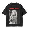 Debbie Harry Auf der Bühne T-Shirts Hip Hop Gewaschen Kurzarm Oversize T-Shirts Vintage für Unisex Damen Streetwear Bedrucktes T-Shirt