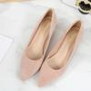 Spring High Heels New Cashmere Women's Shoes Work Shoes Women's Black Pointed Low Heels Women's Stiletto