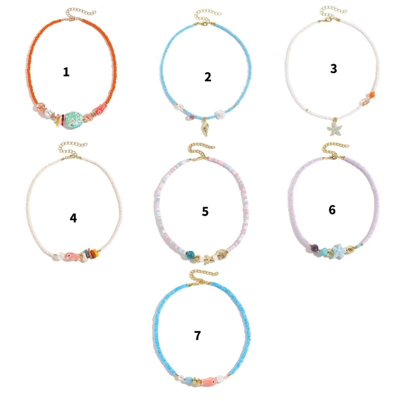 Bohemian Colorful Necklace For Women Girls Adjustable Beaded Neck Chain Unique Fashion Accessory Jewelry Gift