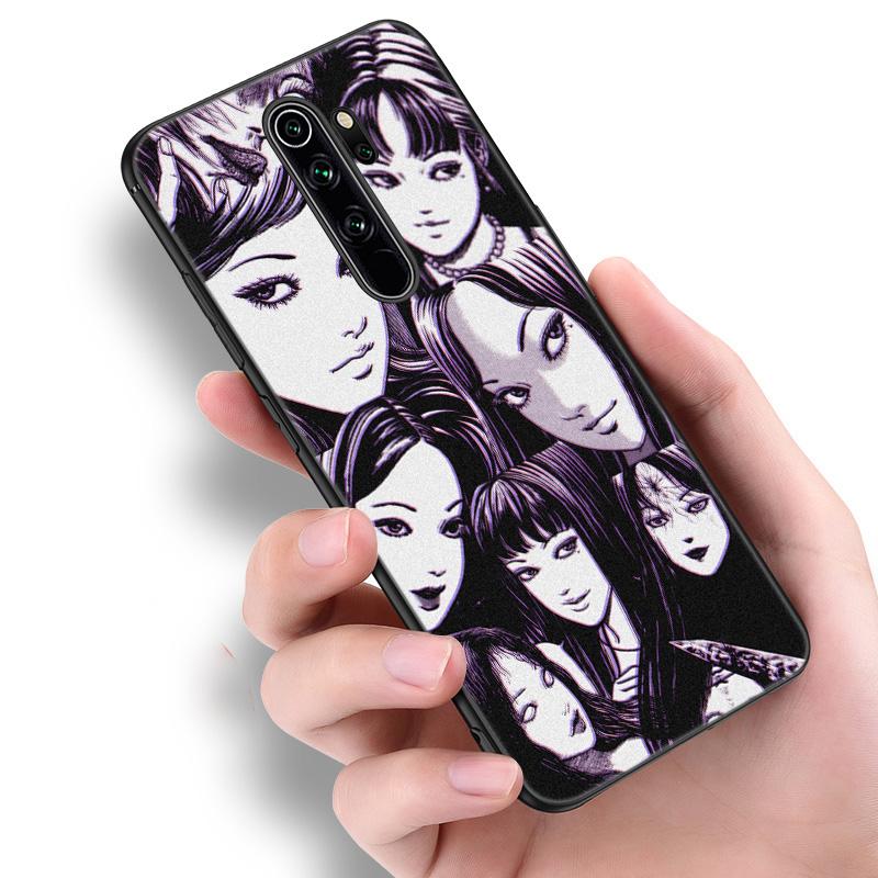 Anime Junji Ito Tees Horror Silicone Phone Case For Xiaomi Redmi Note 11 10 9 8 Pro 11T 10T 10S 9S 8T 9 9A 9C 9T Black Cover