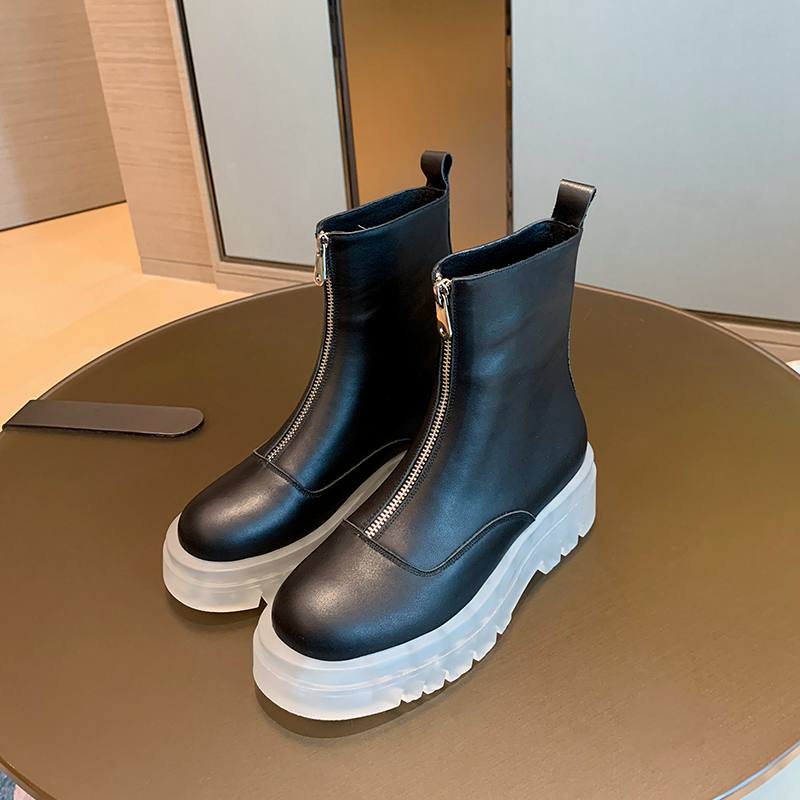 

Krazing Pot Осенне-зимняя обувь из коровьей кожи с круглым носком, большие размеры, ботинки на платформе в стиле вестерн, женские ботильоны на молнии спереди